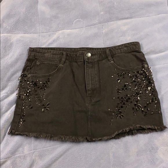 Free people frayed hem 5 pocket embellished skirt - Picture 1 of 8